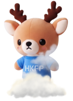 HKFP deer mascot sitting on a cloud